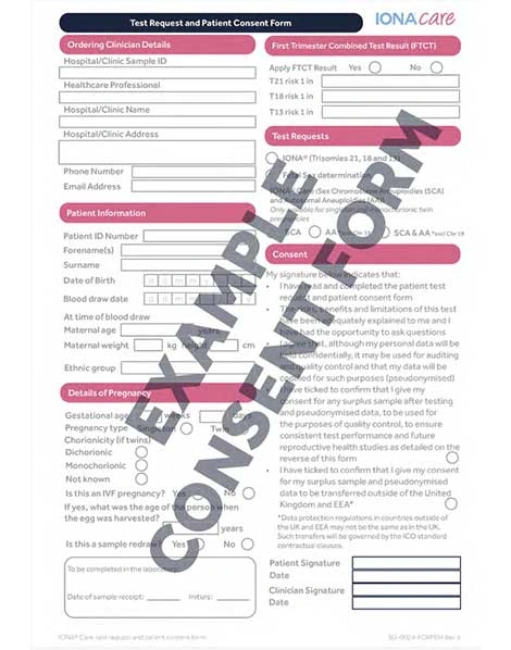 IONA® Care Consent Form - Example